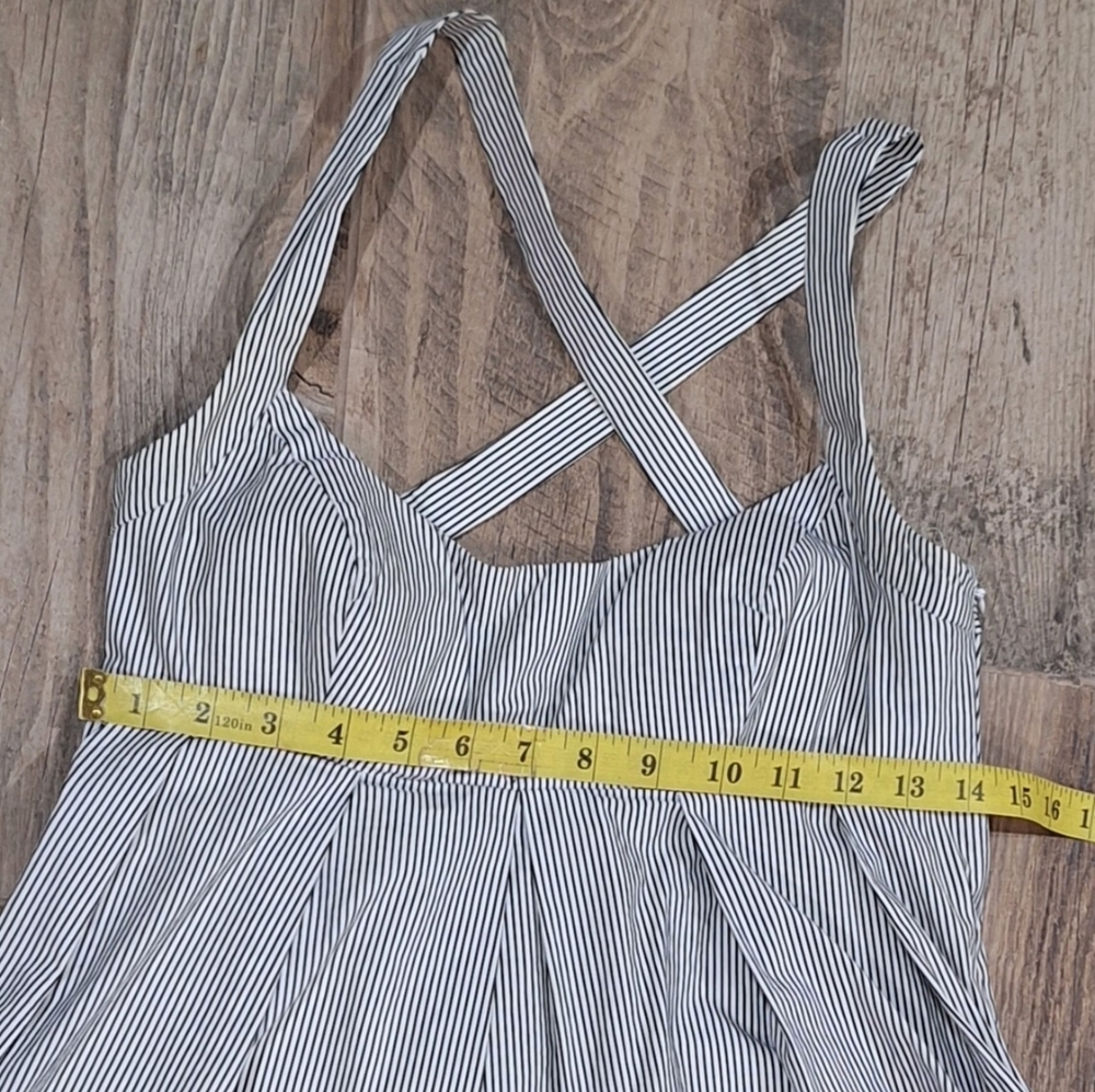 Inc Sundress Black& White Striped Floral Sidezip Sundress sz 4P #899 - Picture 7 of 10